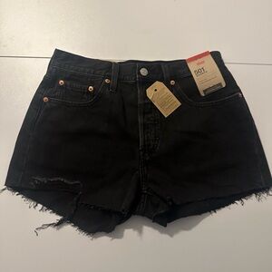 Levi’s 501 black denim shorts